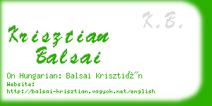 krisztian balsai business card